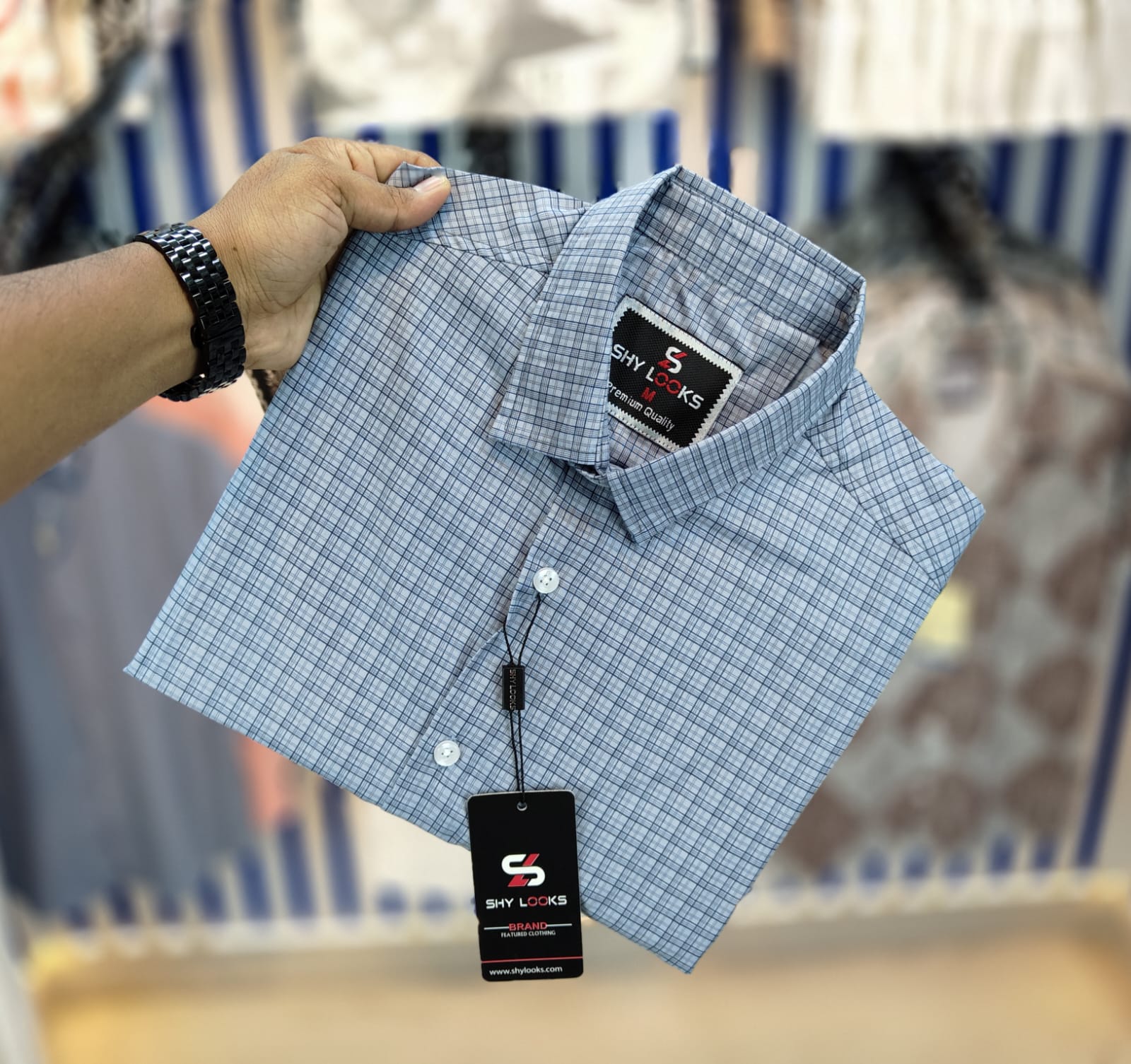 Shy Looks Pure Cotton 'Full Sleeve' Check Shirt